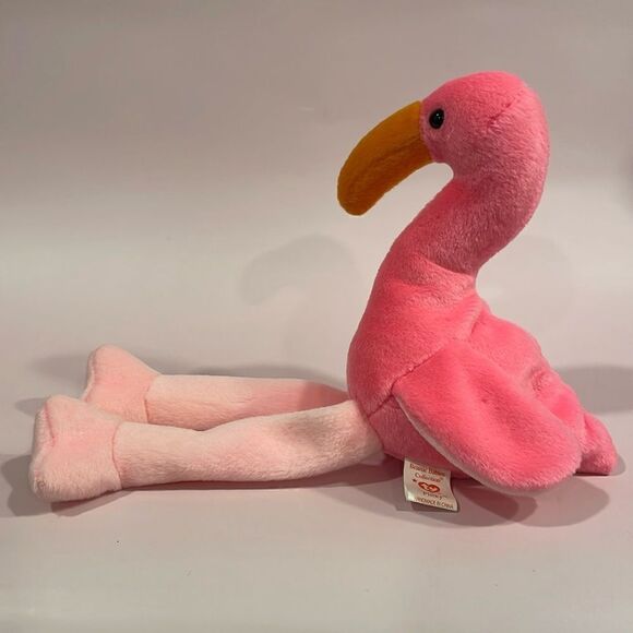 1995 Original Ty Beanie Baby Pinky the Pink Flamingo Excellent Used Condition - Picture 2 of 8